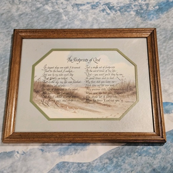 Other - Footprints In The Sand Framed Print Gail Brown Christian Wall Decor